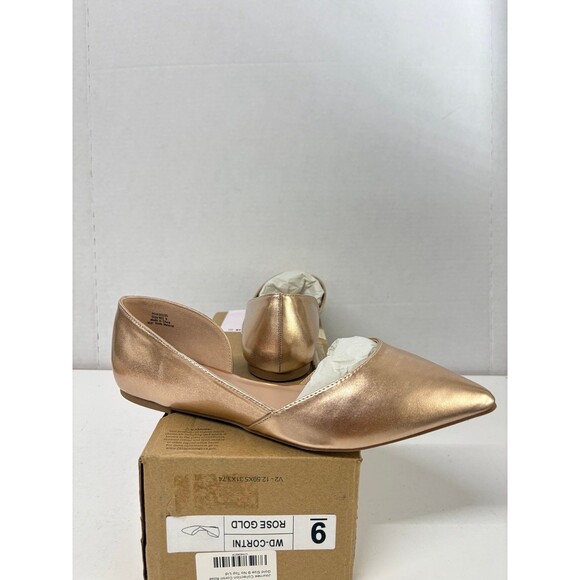 Journee Collection Cortni Rose Gold D'Orsay Shoes Slip On Flats Sz 9 Wide - Picture 1 of 6